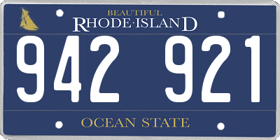 RI license plate 942921