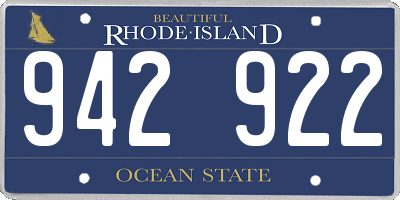 RI license plate 942922