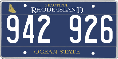 RI license plate 942926