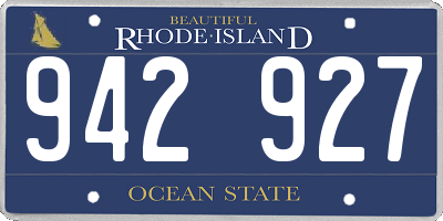 RI license plate 942927