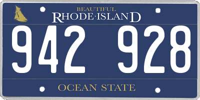 RI license plate 942928