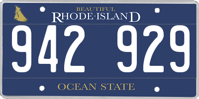RI license plate 942929