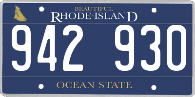 RI license plate 942930