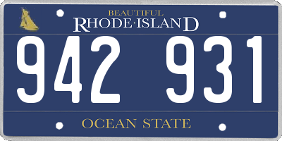 RI license plate 942931