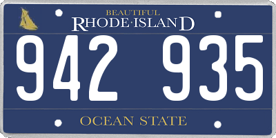 RI license plate 942935