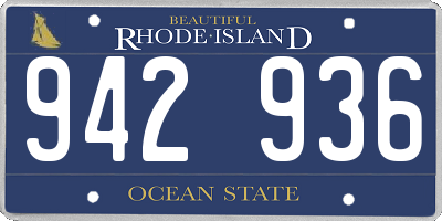 RI license plate 942936