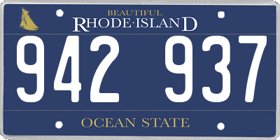 RI license plate 942937