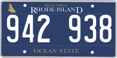 RI license plate 942938