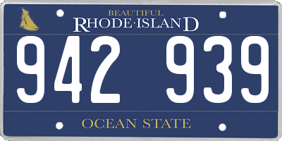 RI license plate 942939