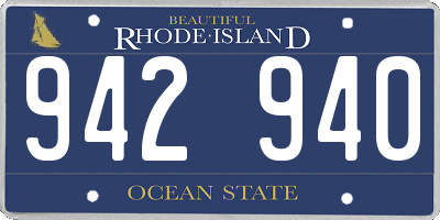 RI license plate 942940