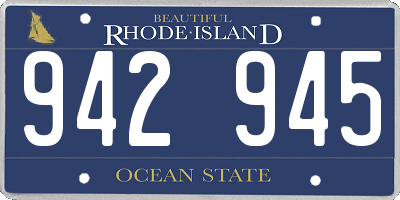 RI license plate 942945