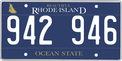 RI license plate 942946