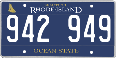 RI license plate 942949