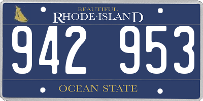 RI license plate 942953