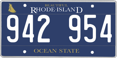 RI license plate 942954