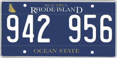 RI license plate 942956