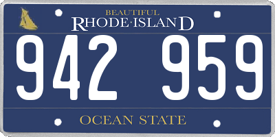 RI license plate 942959
