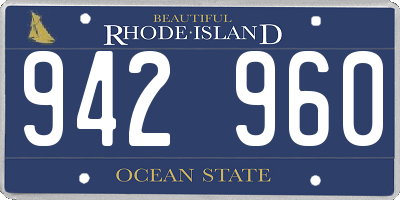 RI license plate 942960