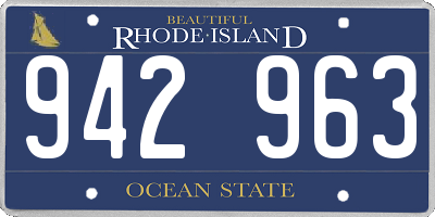 RI license plate 942963