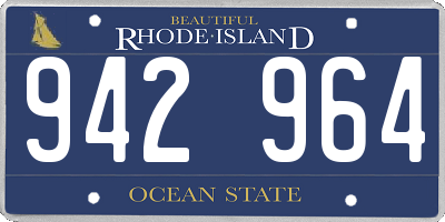 RI license plate 942964