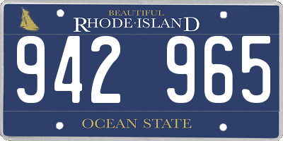 RI license plate 942965