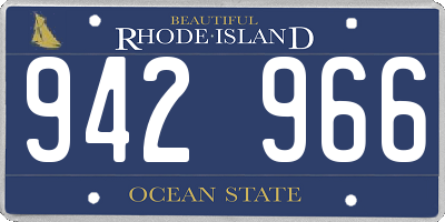 RI license plate 942966