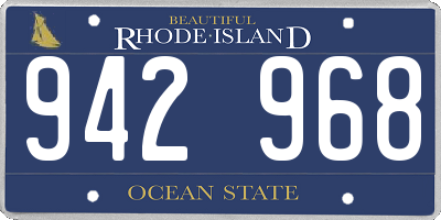 RI license plate 942968