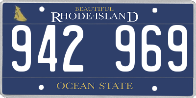 RI license plate 942969