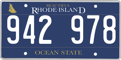 RI license plate 942978
