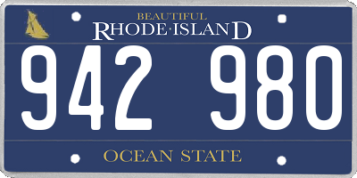 RI license plate 942980