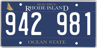 RI license plate 942981