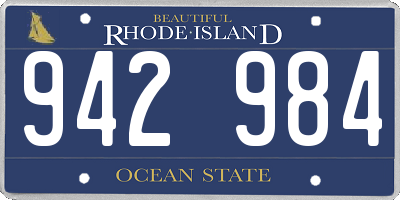 RI license plate 942984