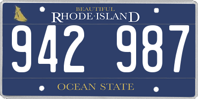 RI license plate 942987