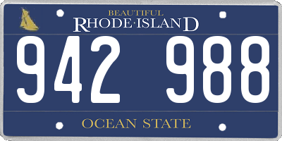RI license plate 942988
