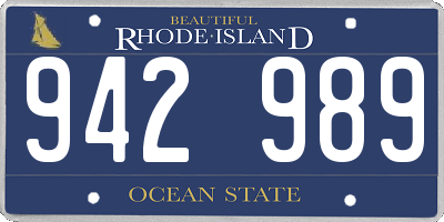 RI license plate 942989