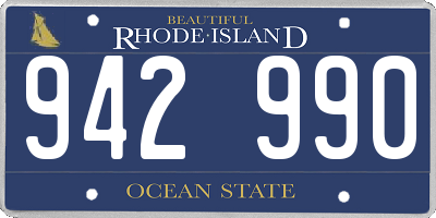 RI license plate 942990