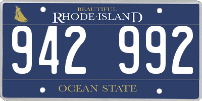 RI license plate 942992
