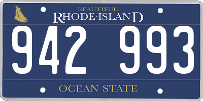 RI license plate 942993