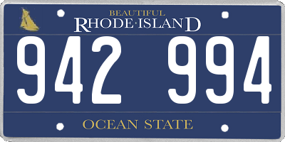 RI license plate 942994