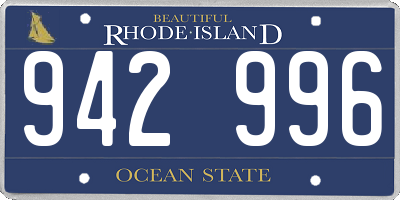 RI license plate 942996