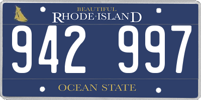 RI license plate 942997
