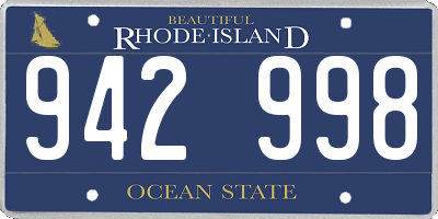 RI license plate 942998