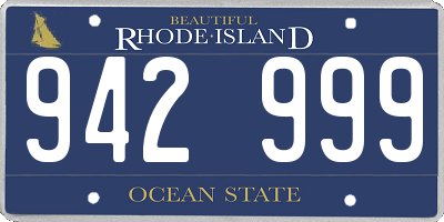 RI license plate 942999