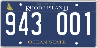 RI license plate 943001