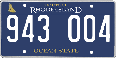 RI license plate 943004