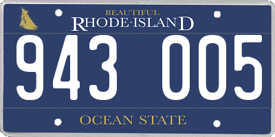RI license plate 943005