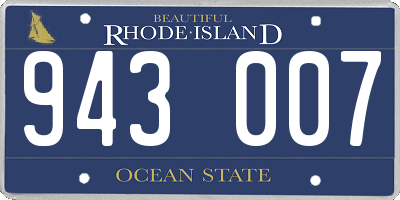 RI license plate 943007