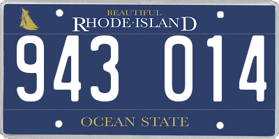 RI license plate 943014