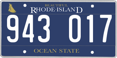 RI license plate 943017