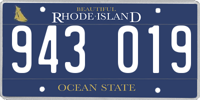 RI license plate 943019